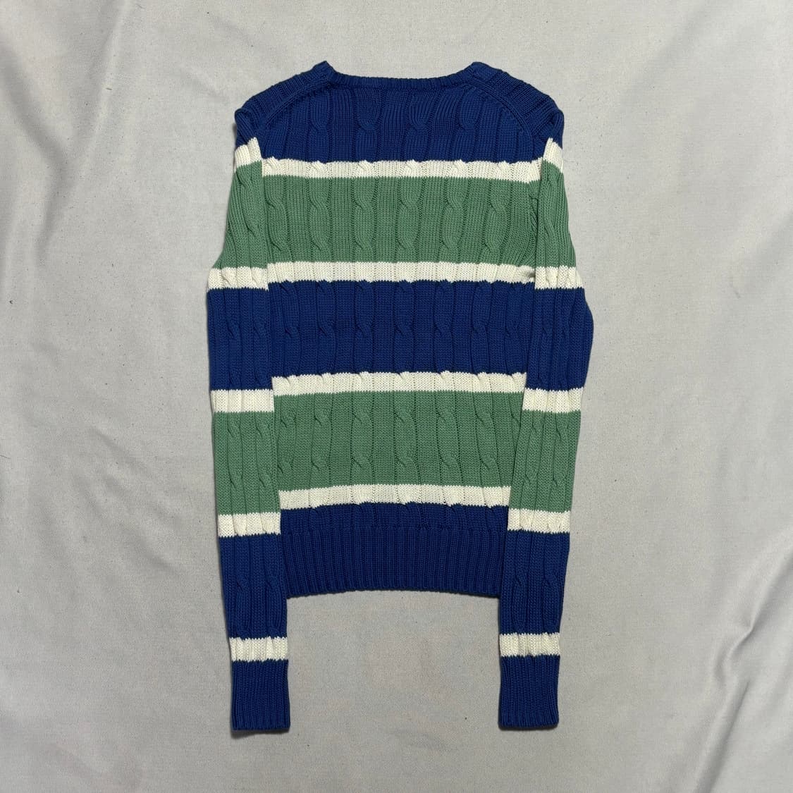 S 폴로랄프로렌 블루 포니 여성용 스트라이프 케이블 니트 상품이미지3