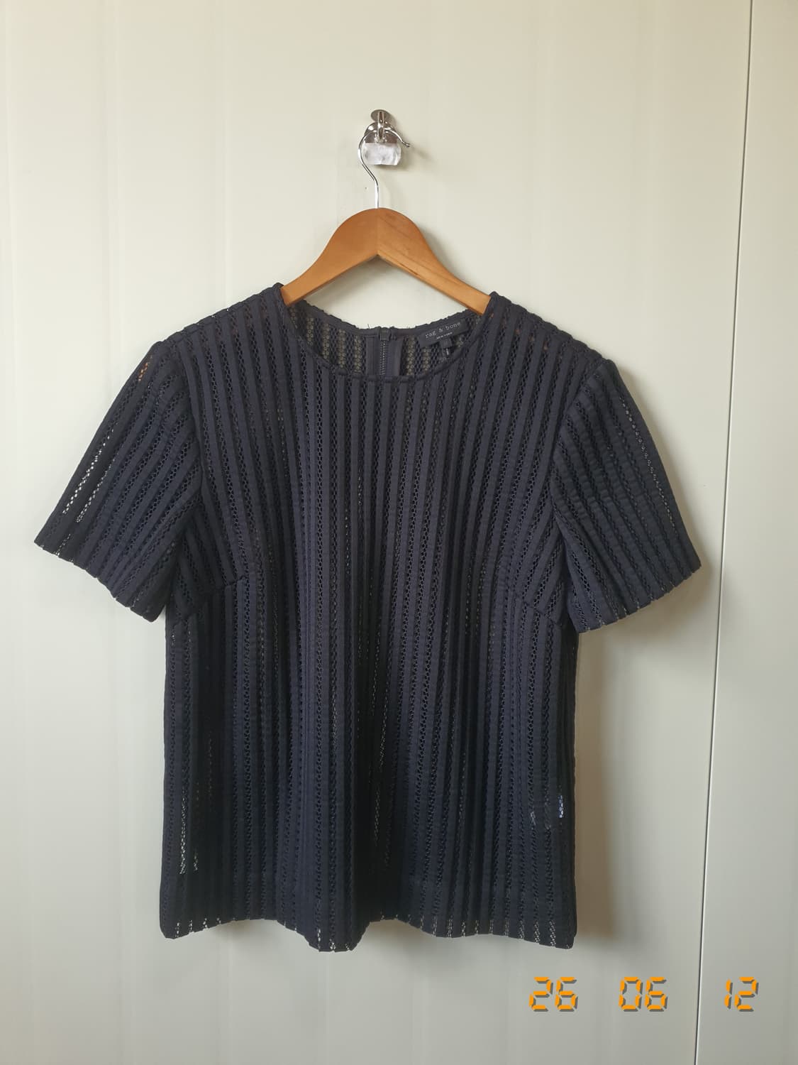 rag&bone(래그본)정품 반팔 블라우스M 블랙 상품이미지1