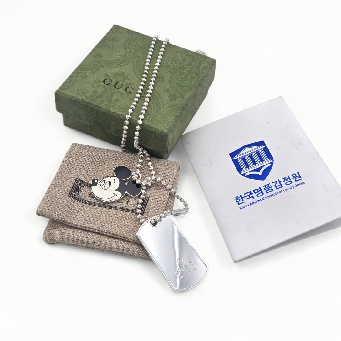 디즈니 x 구찌 콜라보 미키마우스 실버 목걸이 상품이미지2