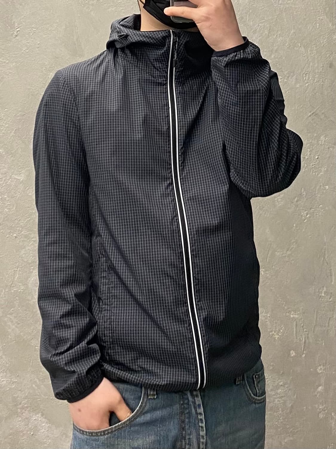 [M] UNIQLO 유니클로 체크 후드 윈드브레이커 상품이미지7