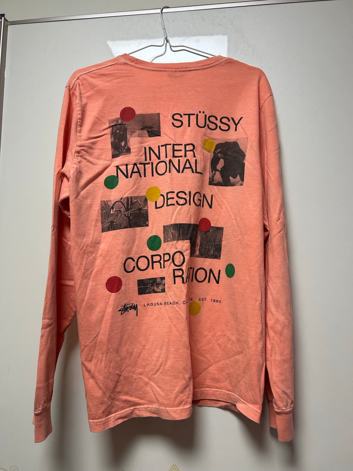 Stussy dot collage ls tee neon orange M 상품이미지3