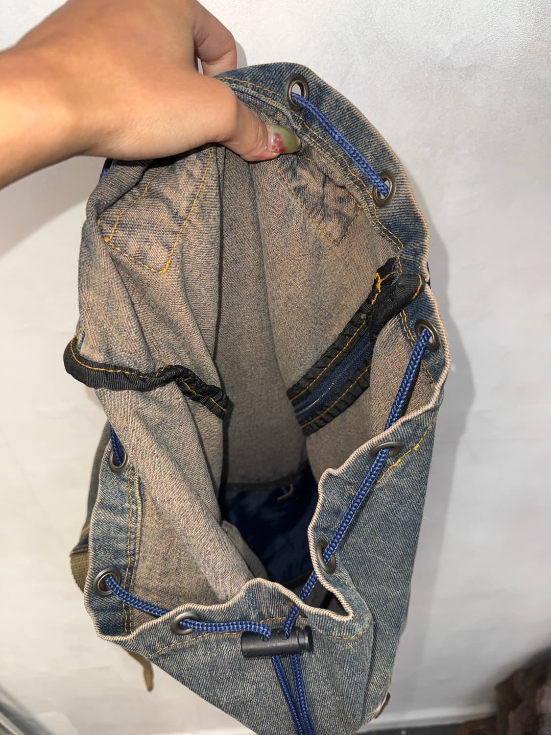 Kamp washing denim pocket backpack  상품이미지4