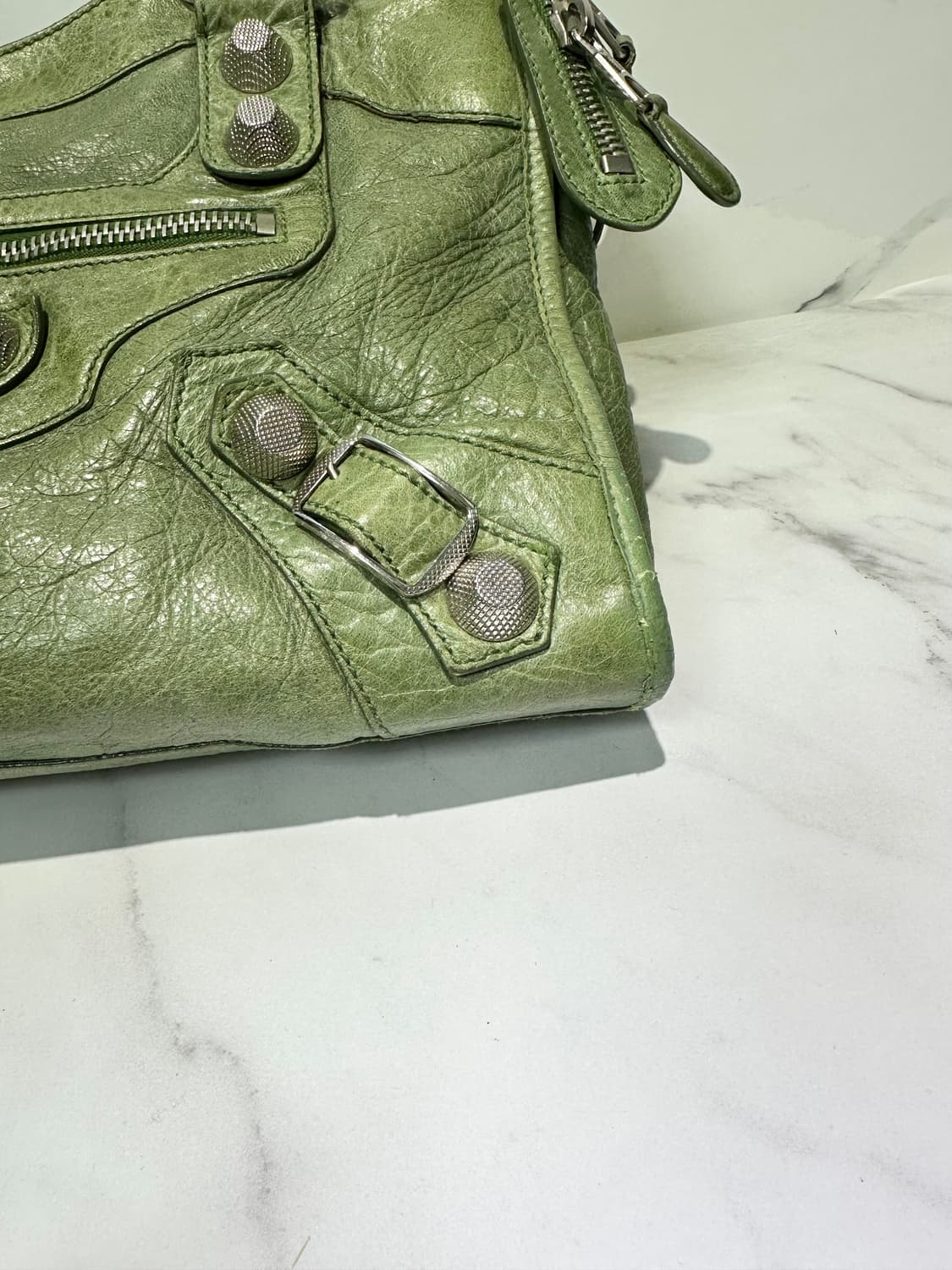 [A 정품] 발렌시아가 자이언트 시티 모터백 그린 상품이미지6