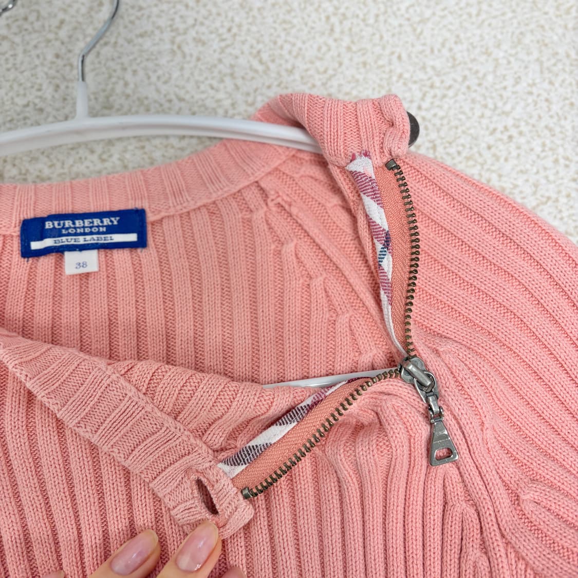 버버리 런던 골지 핑크 니트 상품이미지3