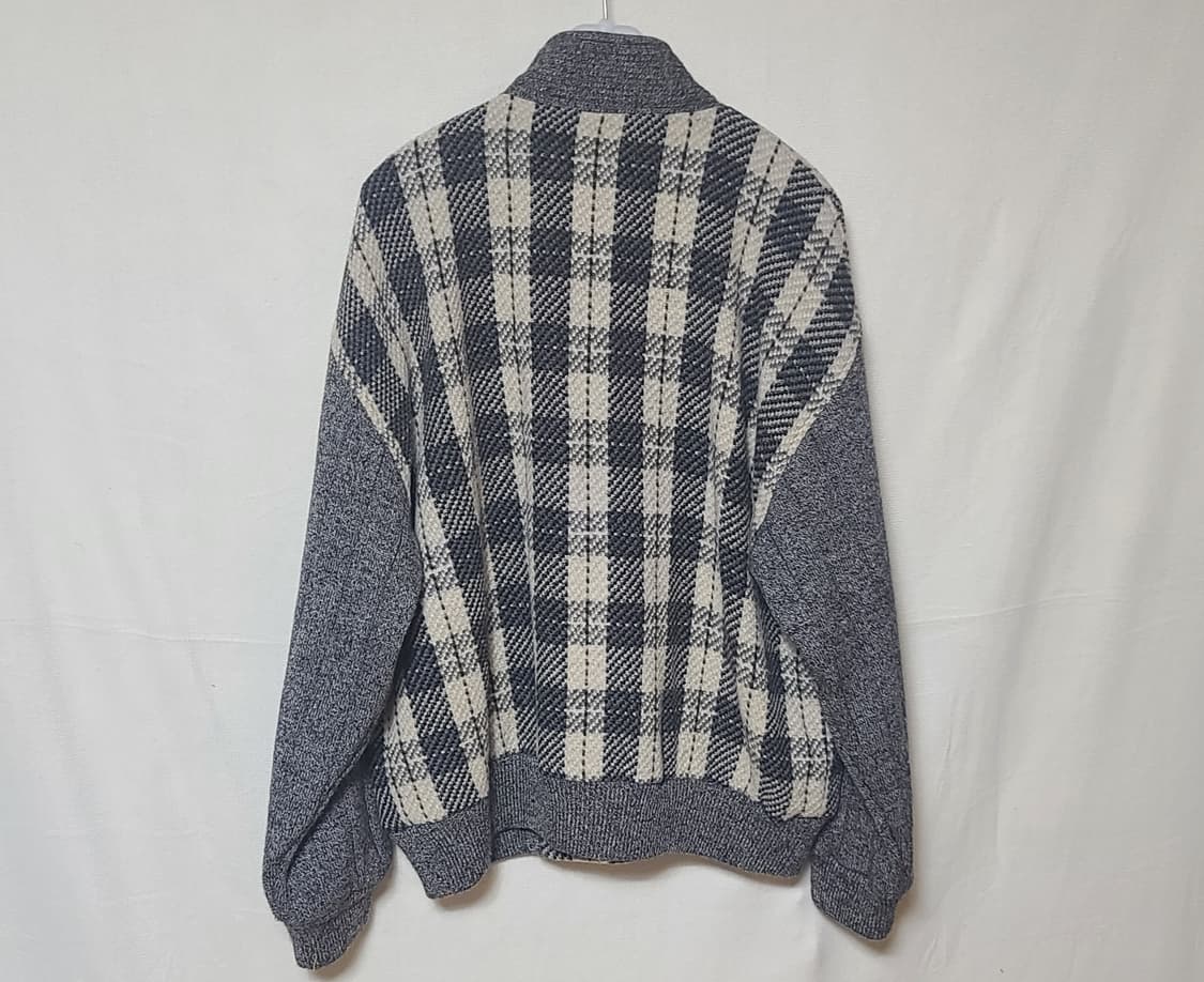 Gran Signore 일본빈티지 90's 체크 모직 블루종 자켓 M 상품이미지4