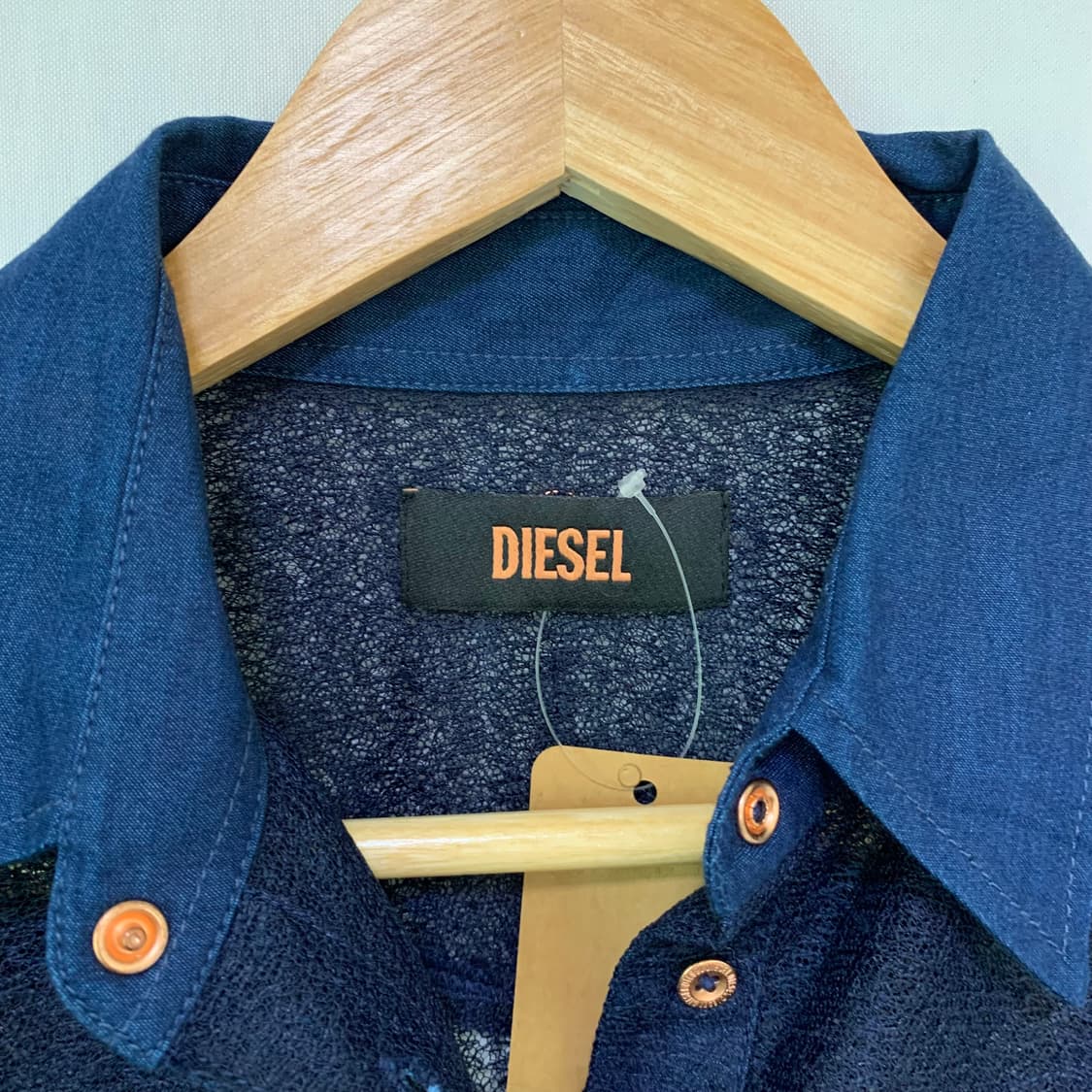 DIESEL 디젤 슬림 라인 시스루 메쉬 포켓 데님 셔츠 빈티지 y2k 상품이미지8