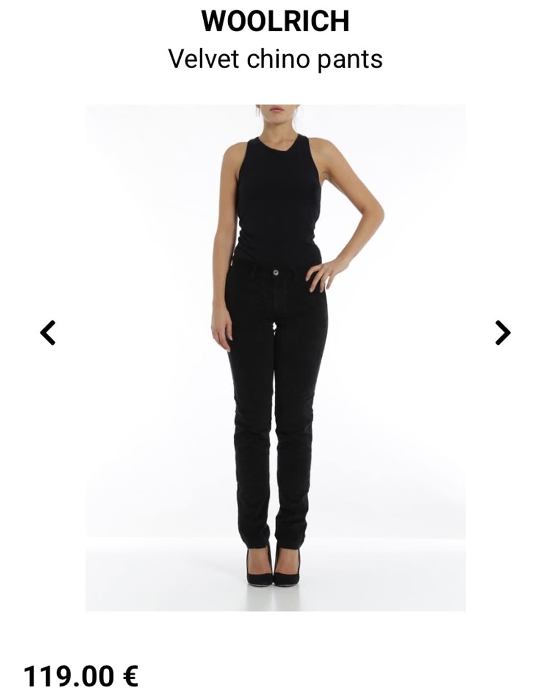 [새상품] 울리치 벨벳 치노 팬츠 블랙 Woolrich 상품이미지2