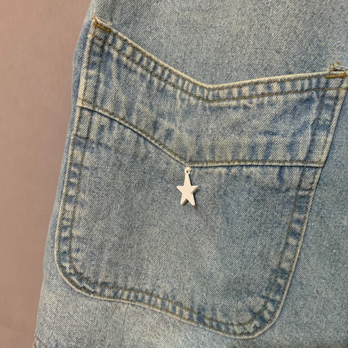 럭키슈에뜨 자수 오픈 데님 베스트 청조끼 상품이미지4