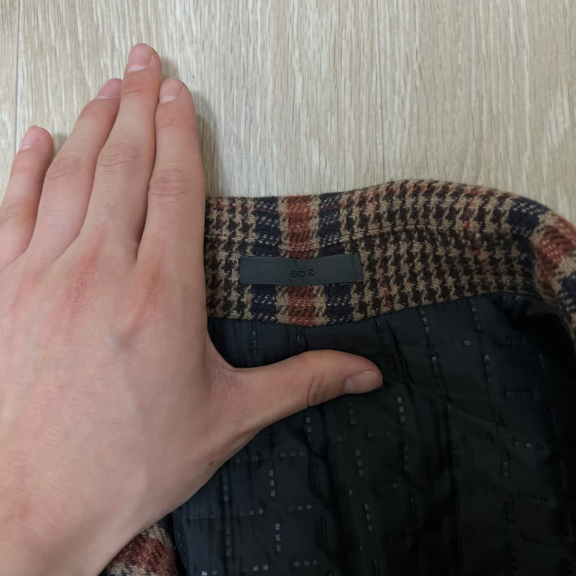 앤드지 남성 클래식 모직 체크 싱글 코트 M/95  상품이미지4