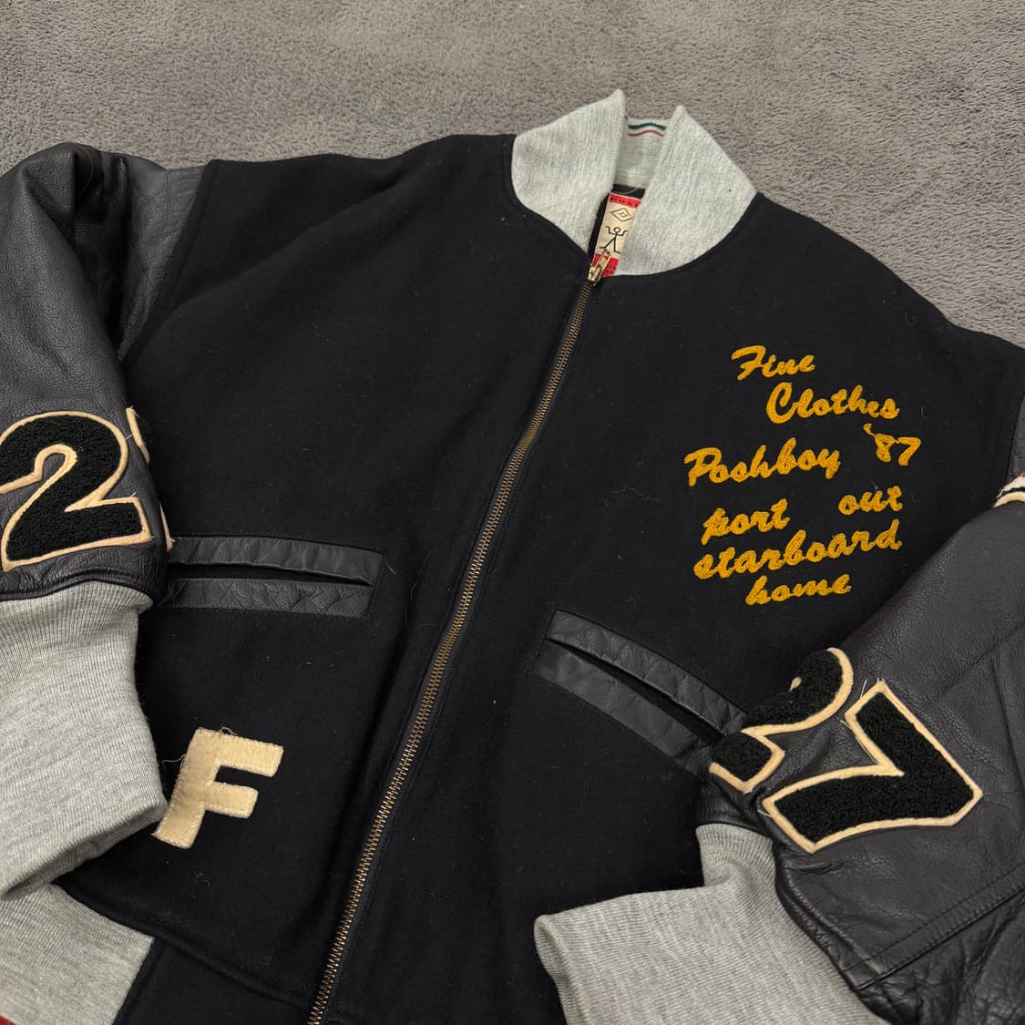 [정품] 80s POSHBOY 빈티지 울 레더 바시티 자켓 상품이미지1