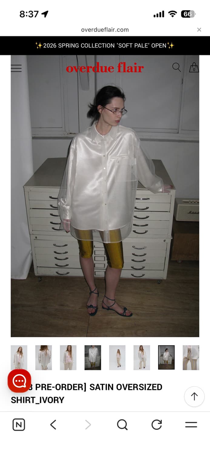 오버듀플레어 SATIN OVERSIZED SHIRT_IVORY 상품이미지3