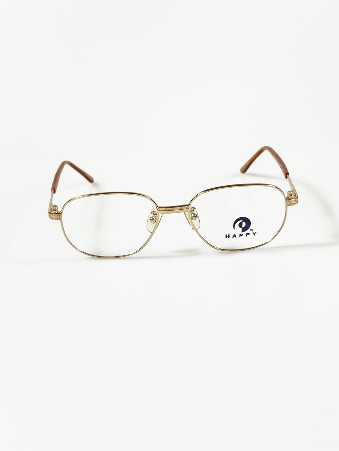 90s HAPPY 골드 슬림 스퀘어 메탈 프레임 빈티지 안경 상품이미지1