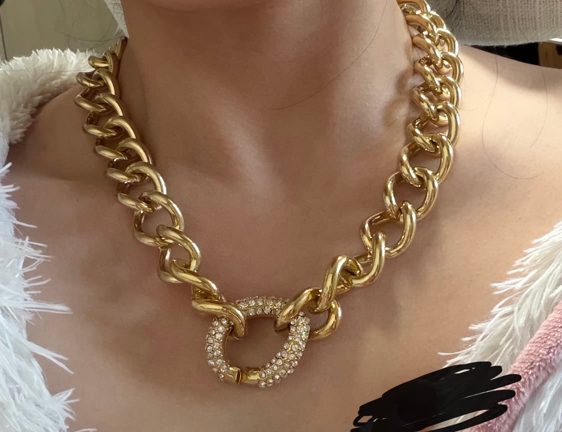 오네갸루 갸루 목걸이 걀마 골드 착샷ㅇ 상품이미지4