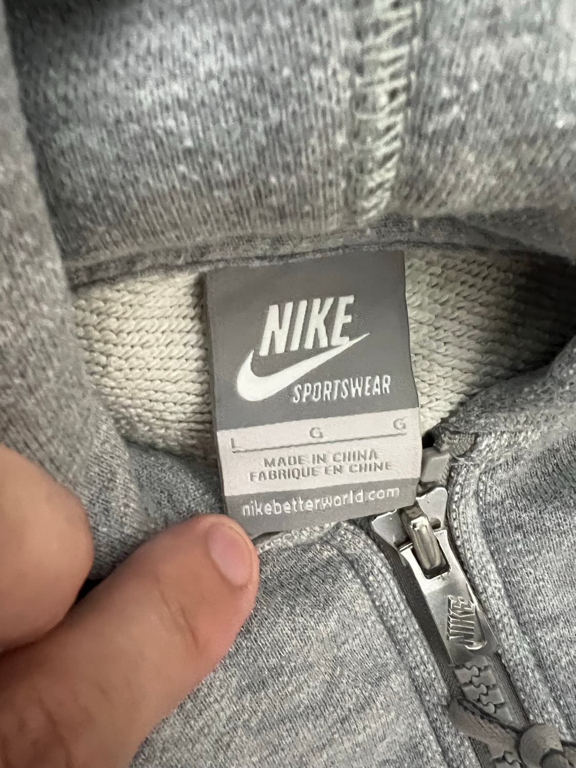 00s 올드스쿨 빈티지 나이키 스펠아웃 그레이 후드집업 y2k 상품이미지3