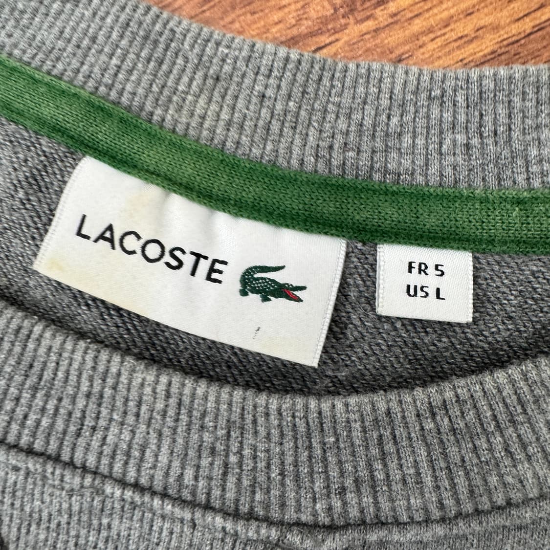 105 라코스테 빅로고 그레이 맨투맨 티셔츠  상품이미지4
