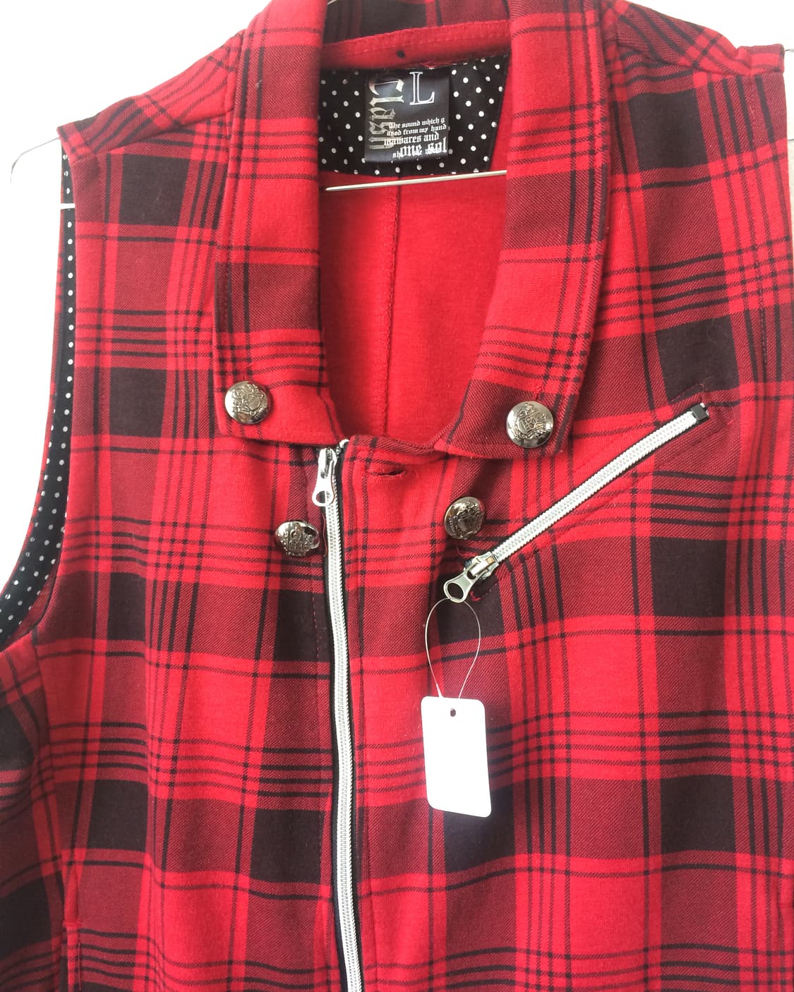 Check pattern rider vest 상품이미지4