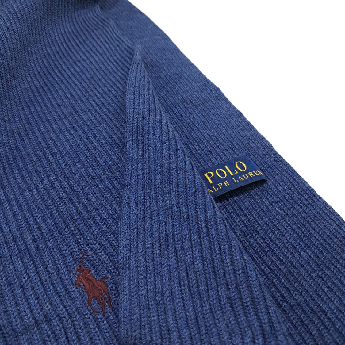 MX362 폴로 랄프로렌 아쿠아블루 골지 니트 머플러 상품이미지5