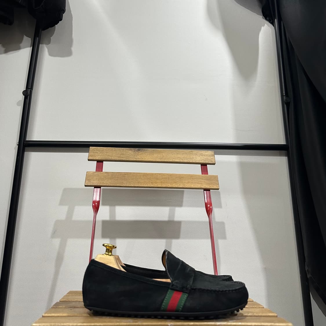 UK7)구찌 로퍼 남성 남자 웹 스트라이프 스웨이드 드라이빙 슈즈 상품이미지1