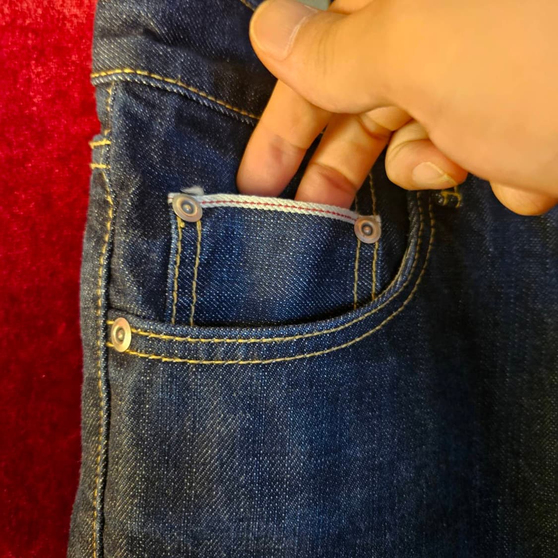 유니폼브릿지 셀비지 레귤러핏 데님팬츠 L size 상품이미지7