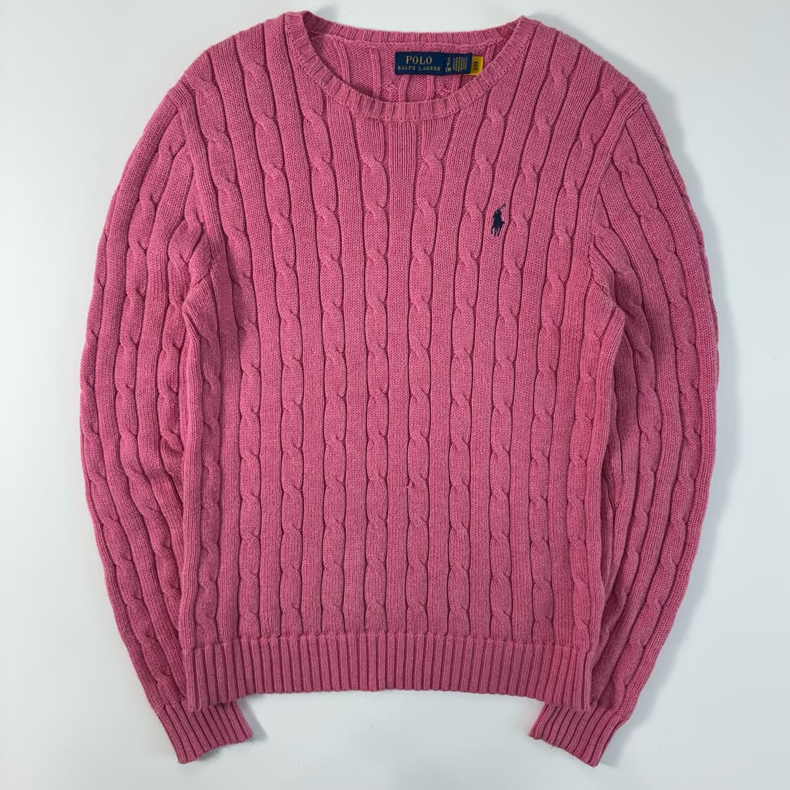 Polo  폴로 랄프로렌 신형 자수 코튼 핑크 꽈배기 니트  상품이미지1
