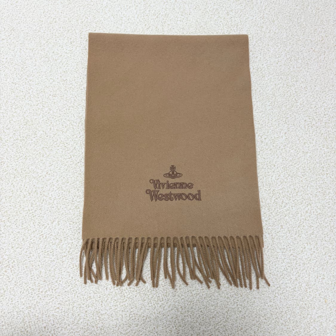 비비안웨스트우드 로고 울 머플러-카멜 상품이미지3