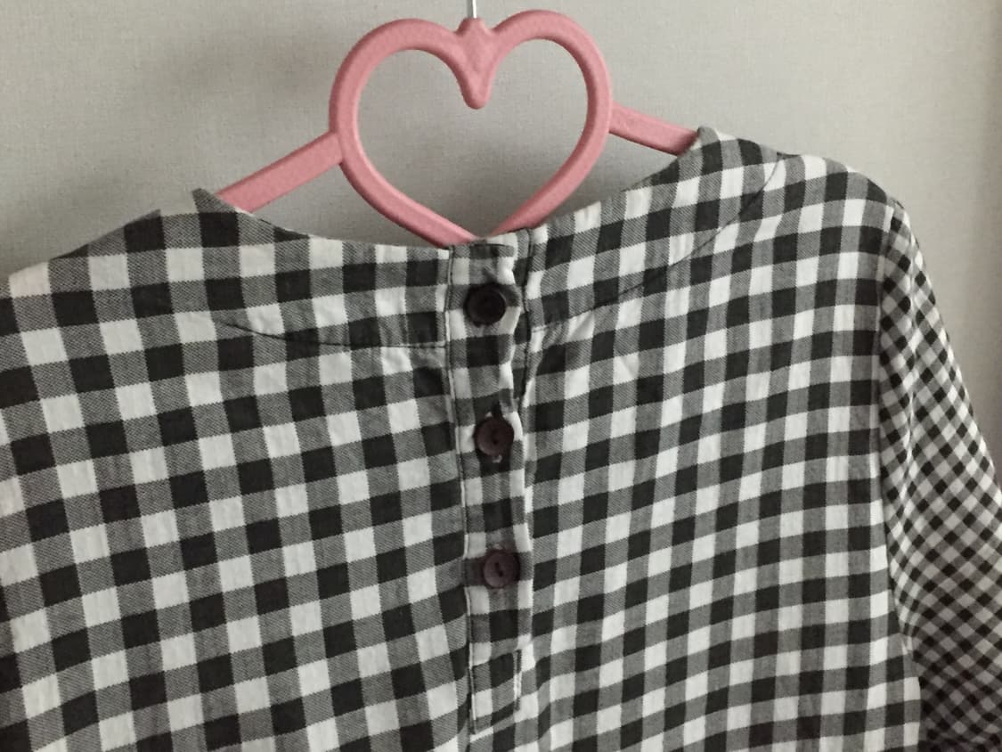 둥근 카라 체크 원피스 상품이미지3