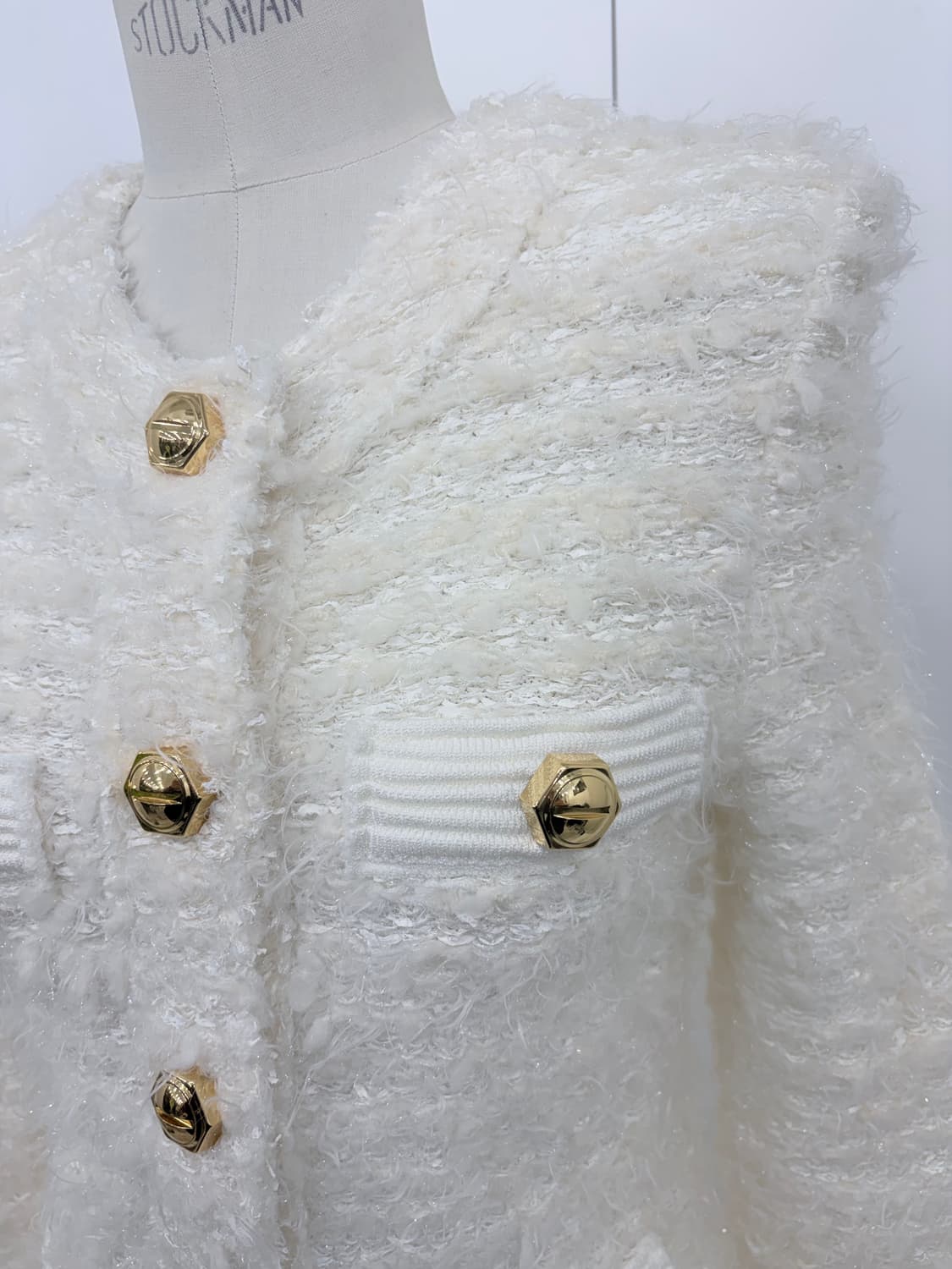 [박민영착용]발망 싱글 골드버튼 트위드 자켓34 상품이미지4