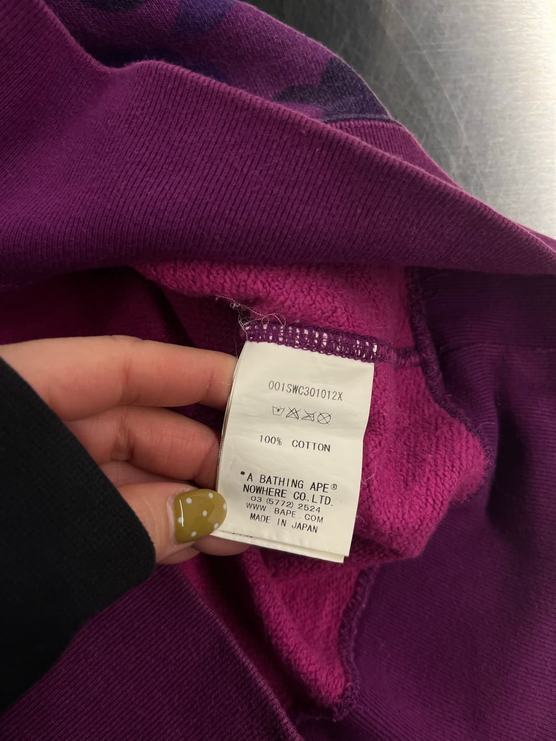 베이프 반팔맨투맨 퍼플카모 M 상품이미지4