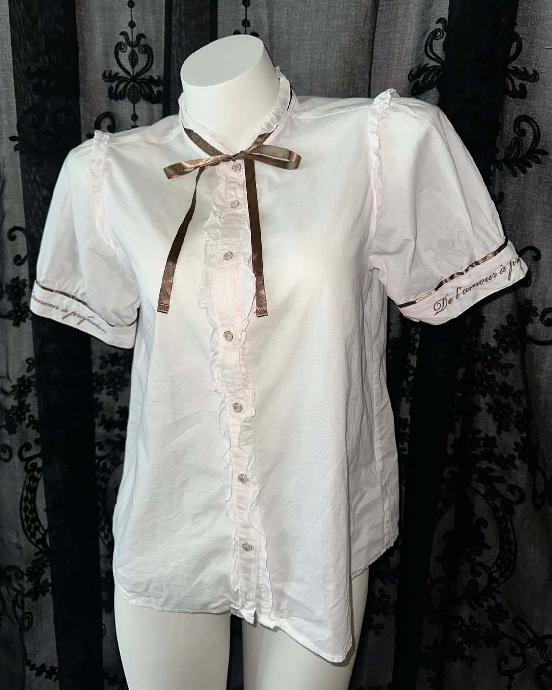 lovely brown ribbon blouse 상품이미지2