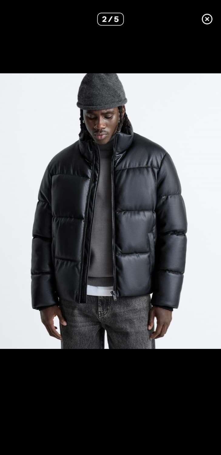 자라 페이크 레더 패딩 상품이미지1