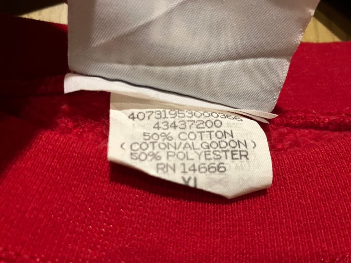 USA 90s 빈티지 Lee 리 50/50 레드 스웻셔츠 XL 상품이미지3