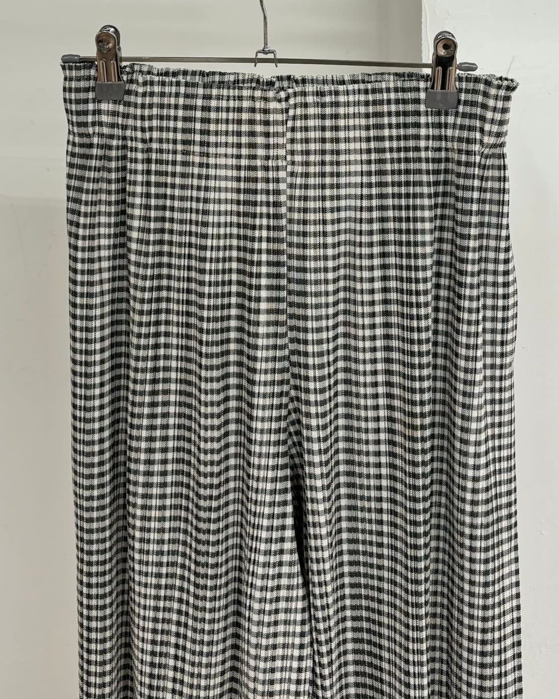 플리츠 플리즈 체크패턴 밴딩 하프 팬츠 상품이미지2