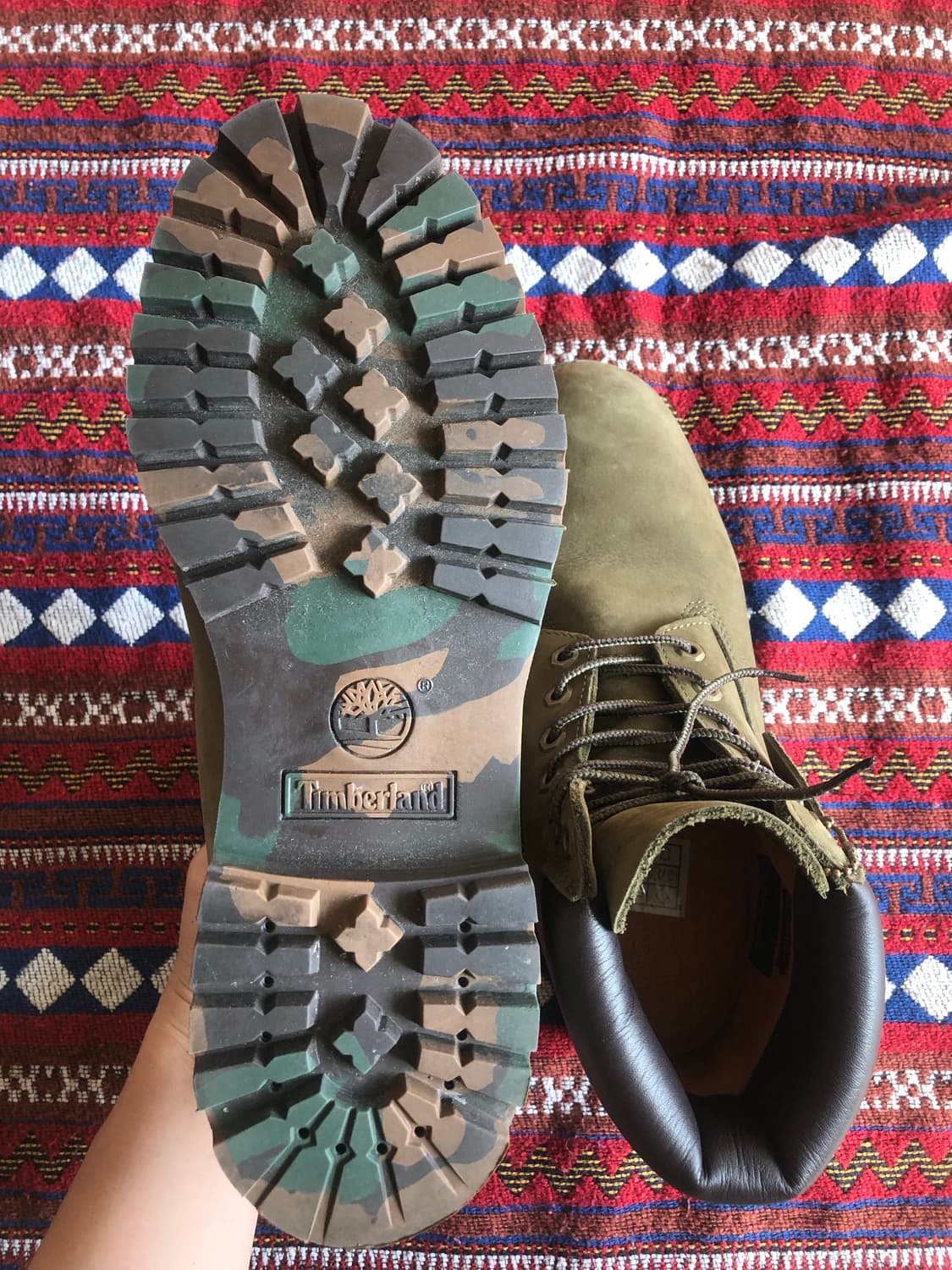 팀버랜드 6인치 올리브 카모 부츠 280 상품이미지6