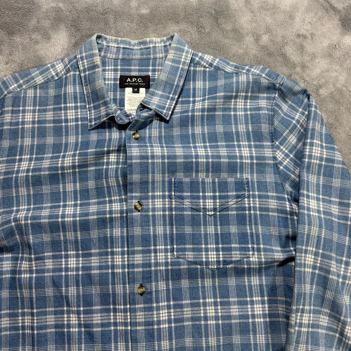 A.P.C. 아페세 블루 체크 셔츠 상품이미지2