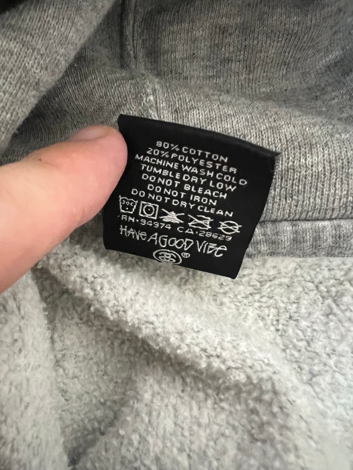 스투시x소프넷 콜라보 그레이 후드 상품이미지4