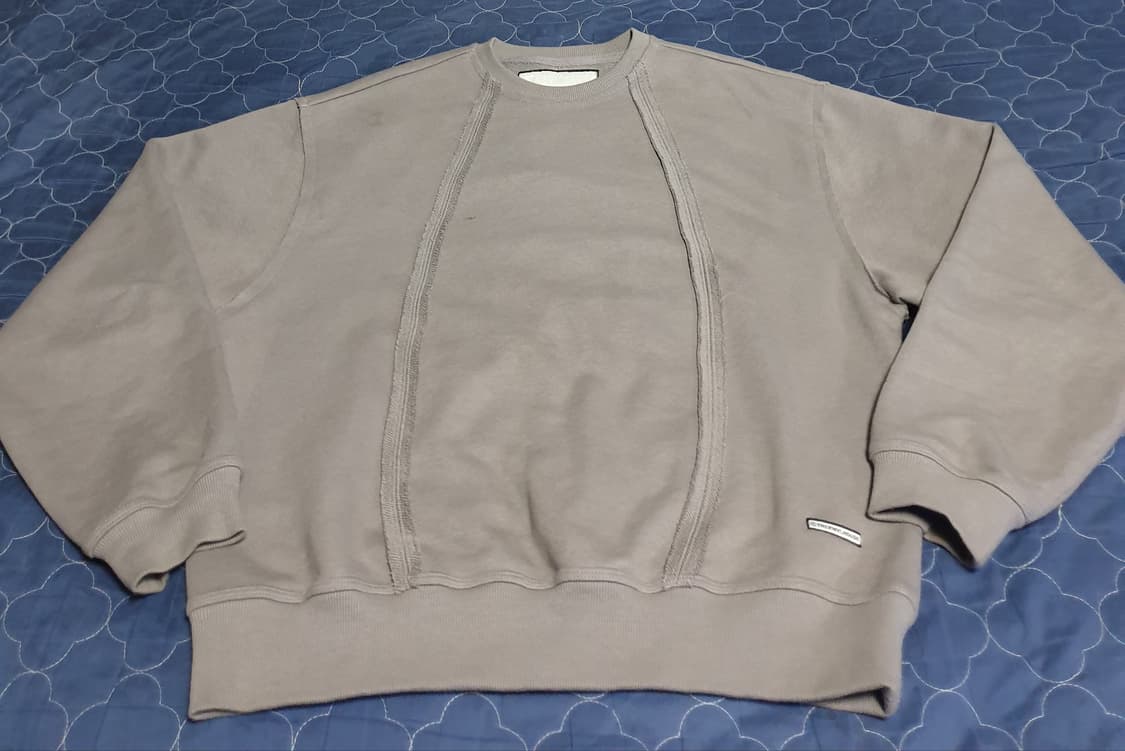 더바이닐하우스 컷오프 라인 맨투맨 딥 그레이 (M) 상품이미지2