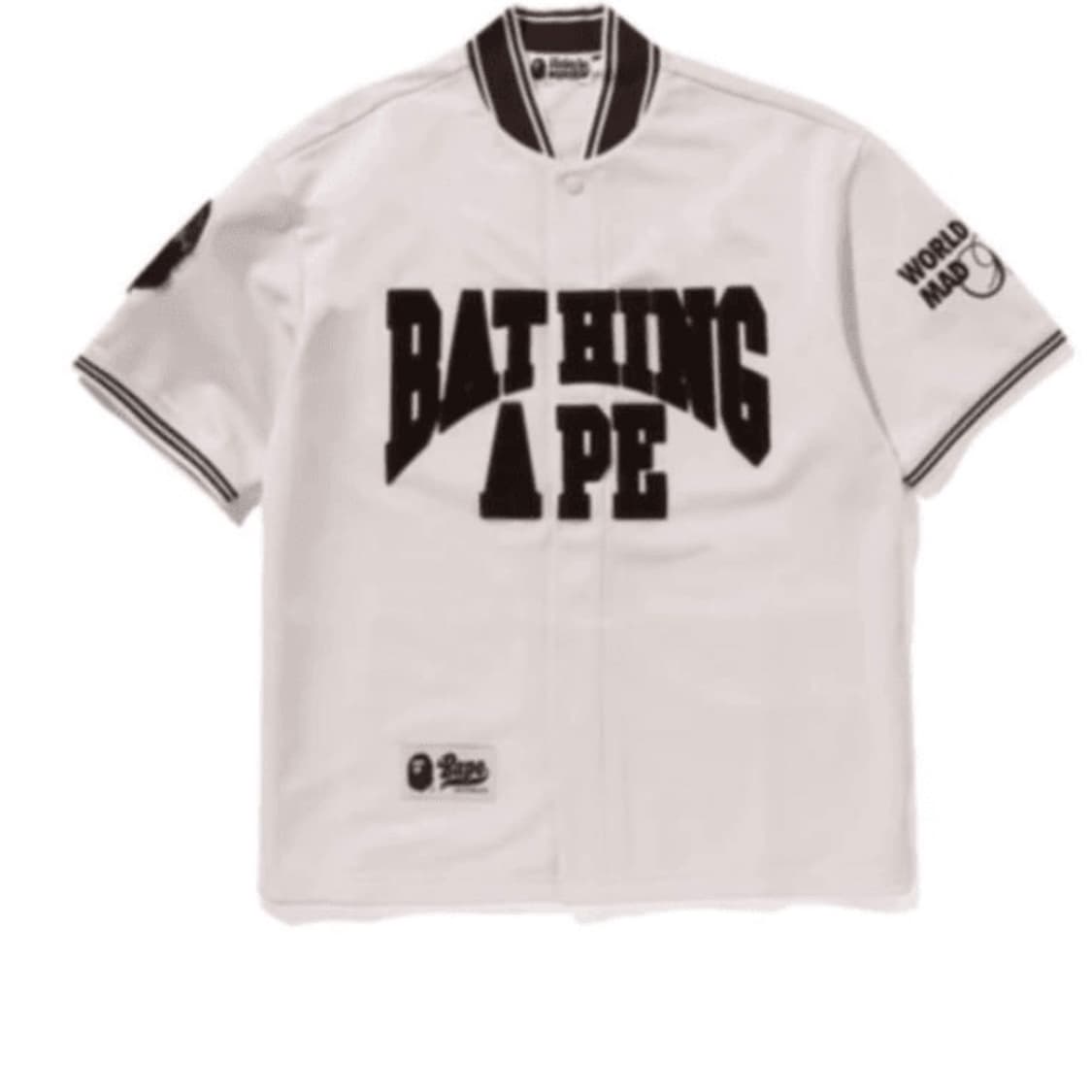 베이프 베이스볼 져지 숏슬리브 셔츠 아이보리 상품이미지1
