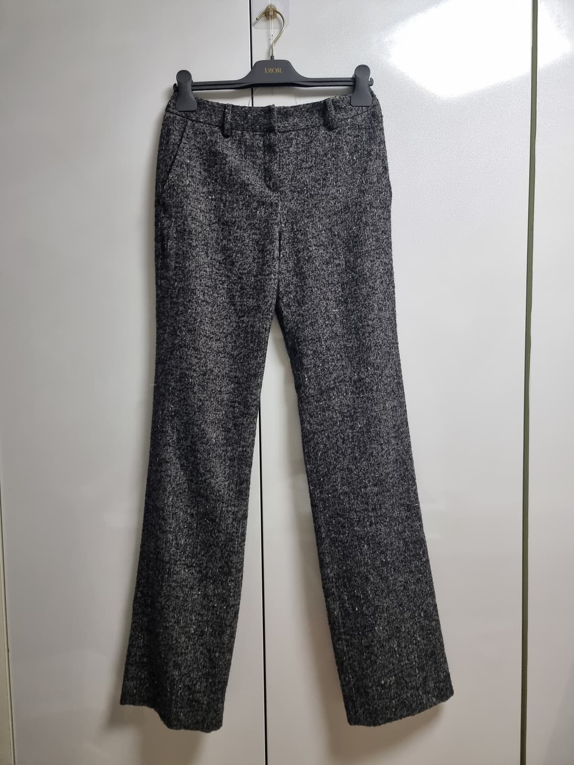 디올 트위드 팬츠 블랙&화이트 그레이 차콜 슬랙스 일자 스트레이트 부츠컷 상품이미지3