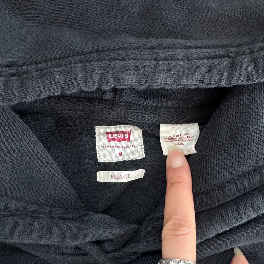 Levis 리바이스 로고 블랙 후드티 상품이미지5