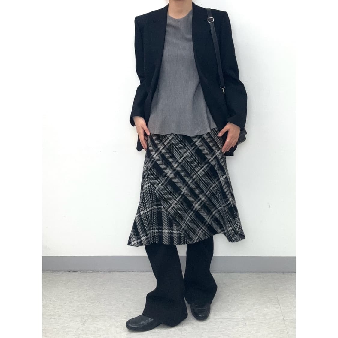 빈티지 블랙 울 스커트 상품이미지1