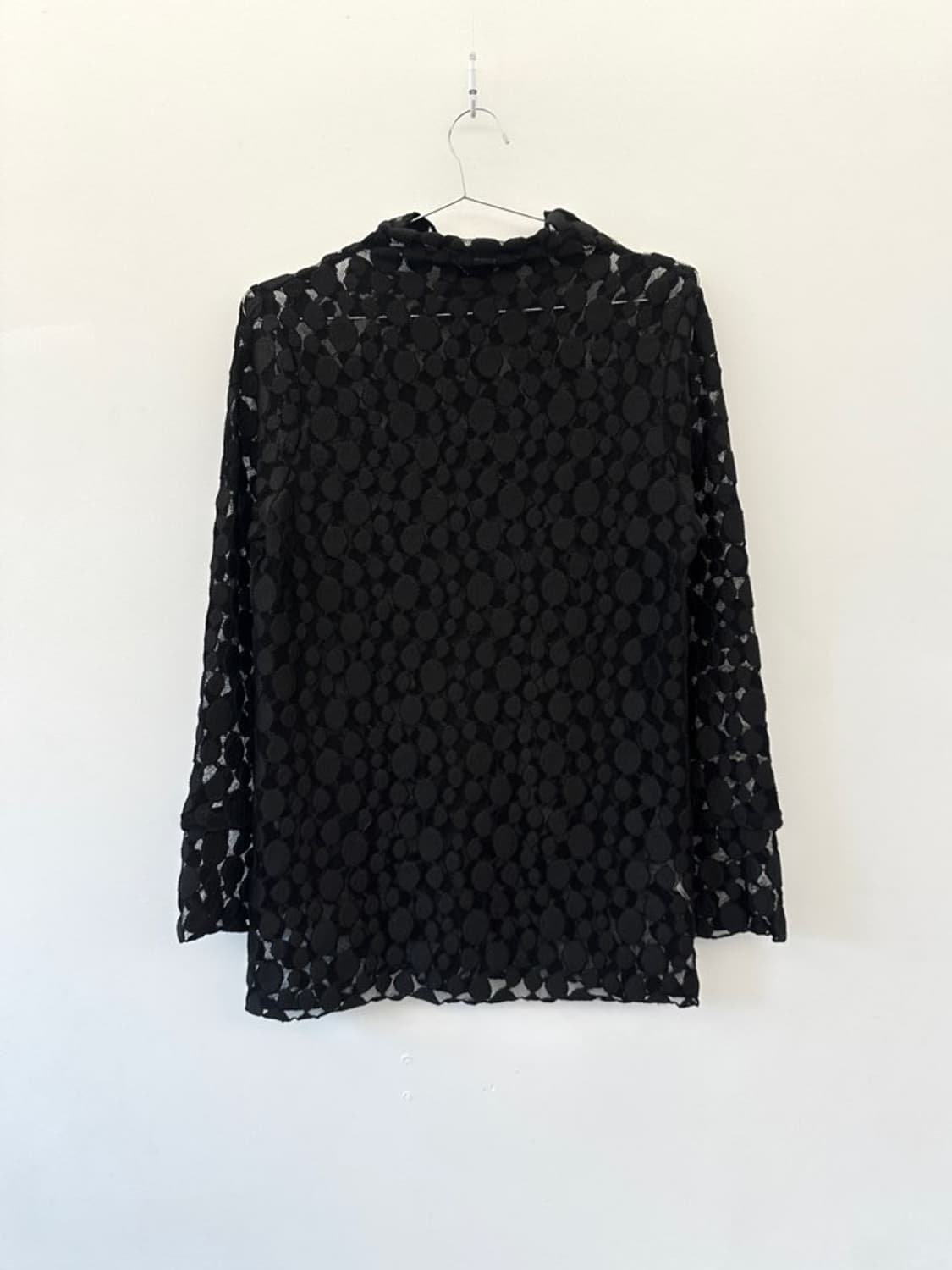 See - through dot layered top / black 상품이미지3