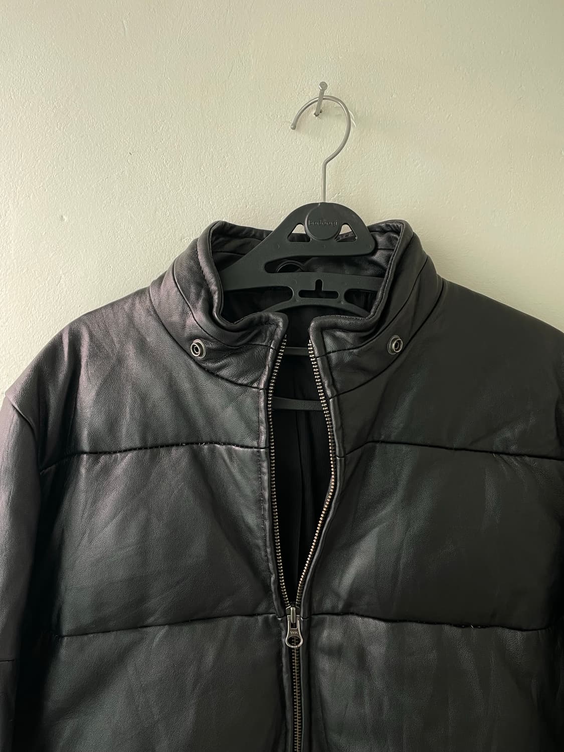 양가죽 레더 크롭 패딩 자켓 상품이미지7