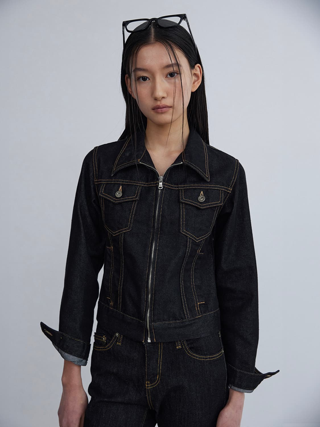 이네기 INEGI 데님 트러커 인디고 자켓 상품이미지2