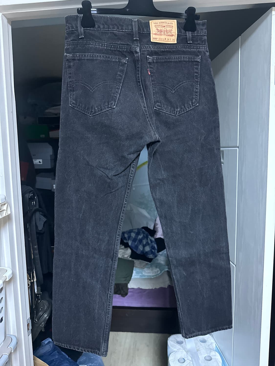 [34X30] 90s 리바이스 빈티지 505 흑청 상품이미지3