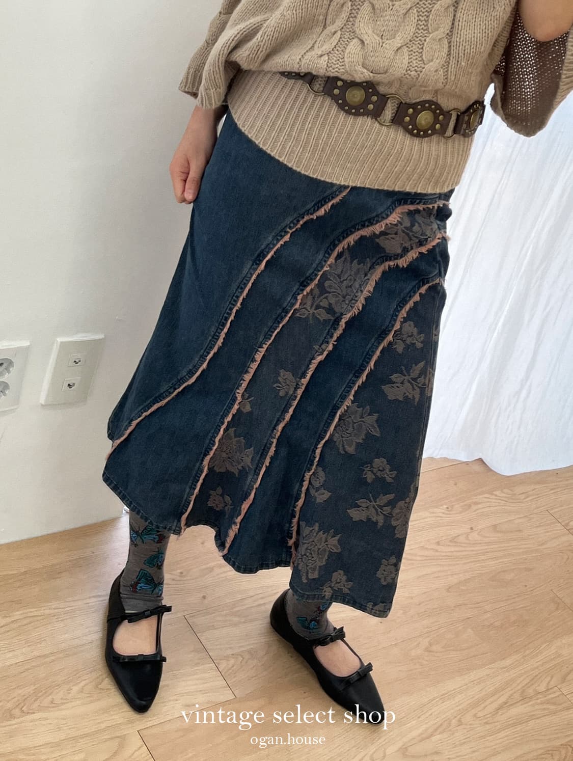 vintage bohemian denim skirt 상품이미지2