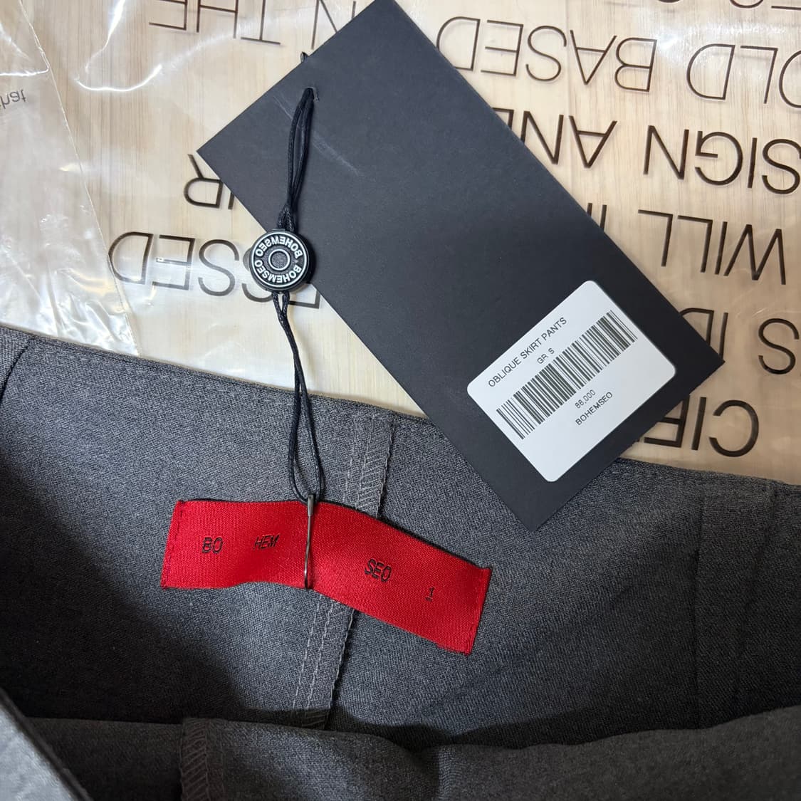 보헤미안서울 26ss 오블리크 스커트 팬츠-새상품 상품이미지8