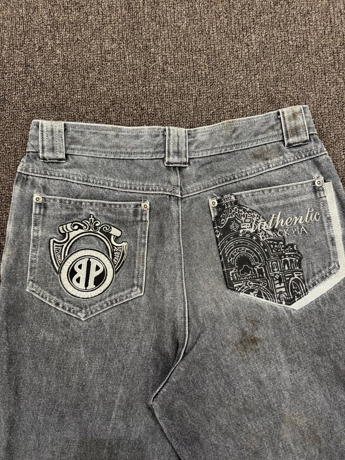 OS)Japanese vintage 포켓 자수 여성 흑청데님 상품이미지2