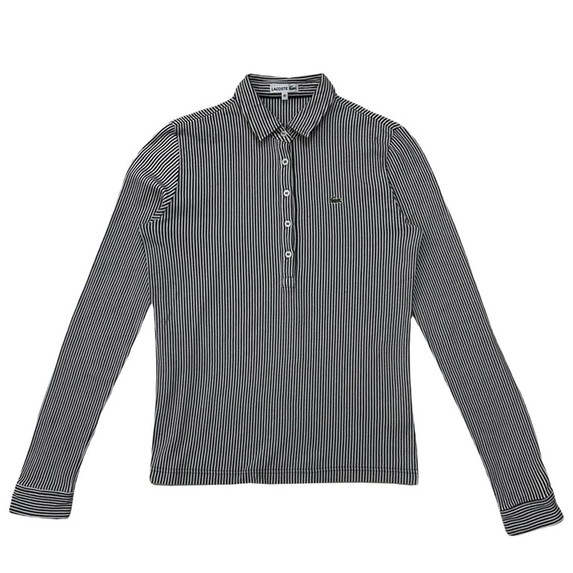 라코스테 일본판 여성용 스트라이프 로고패치 카라넥 긴팔 롱슬리브 40 상품이미지1