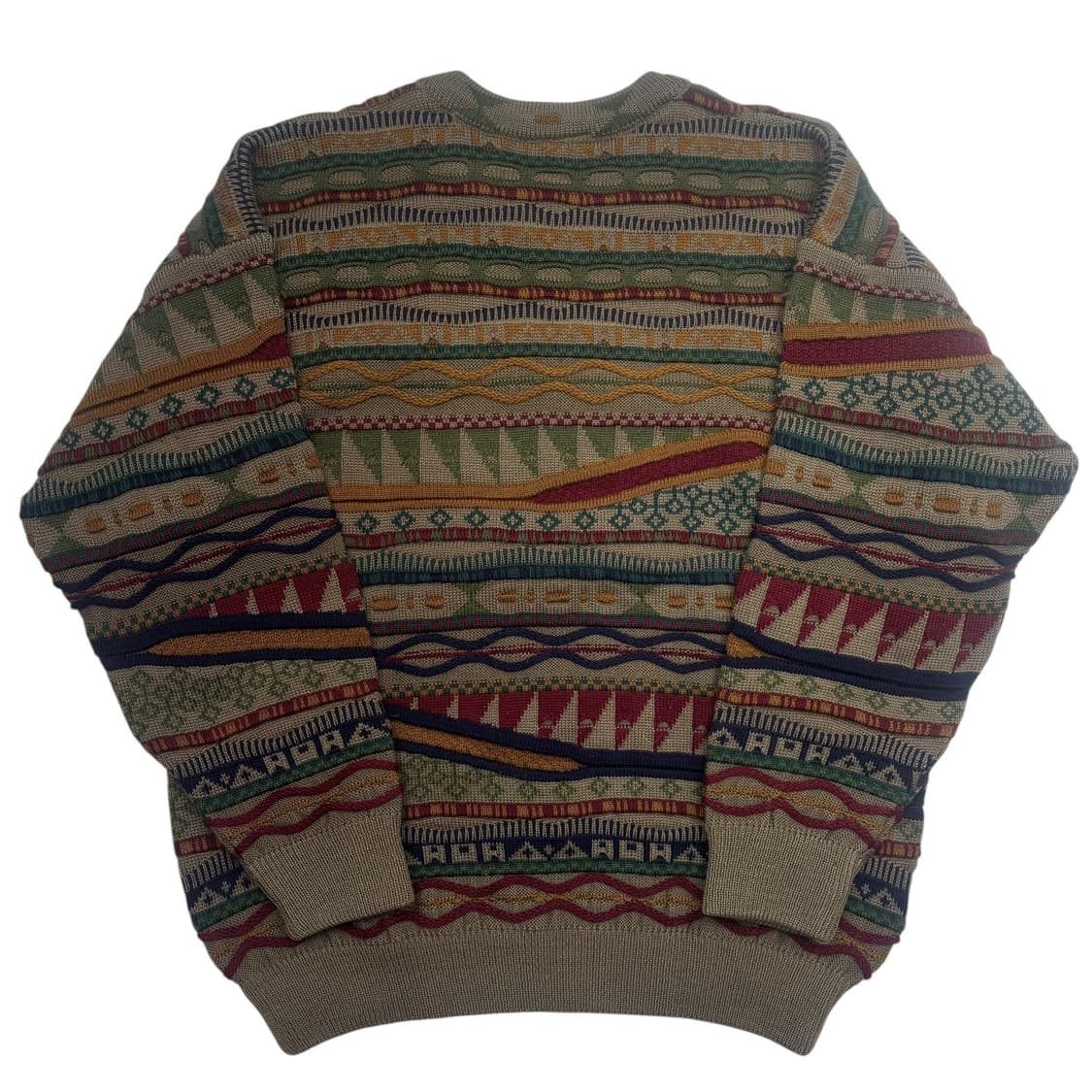 Australia 빈티지 멀티 패턴 울 니트 스웨터 L 상품이미지4