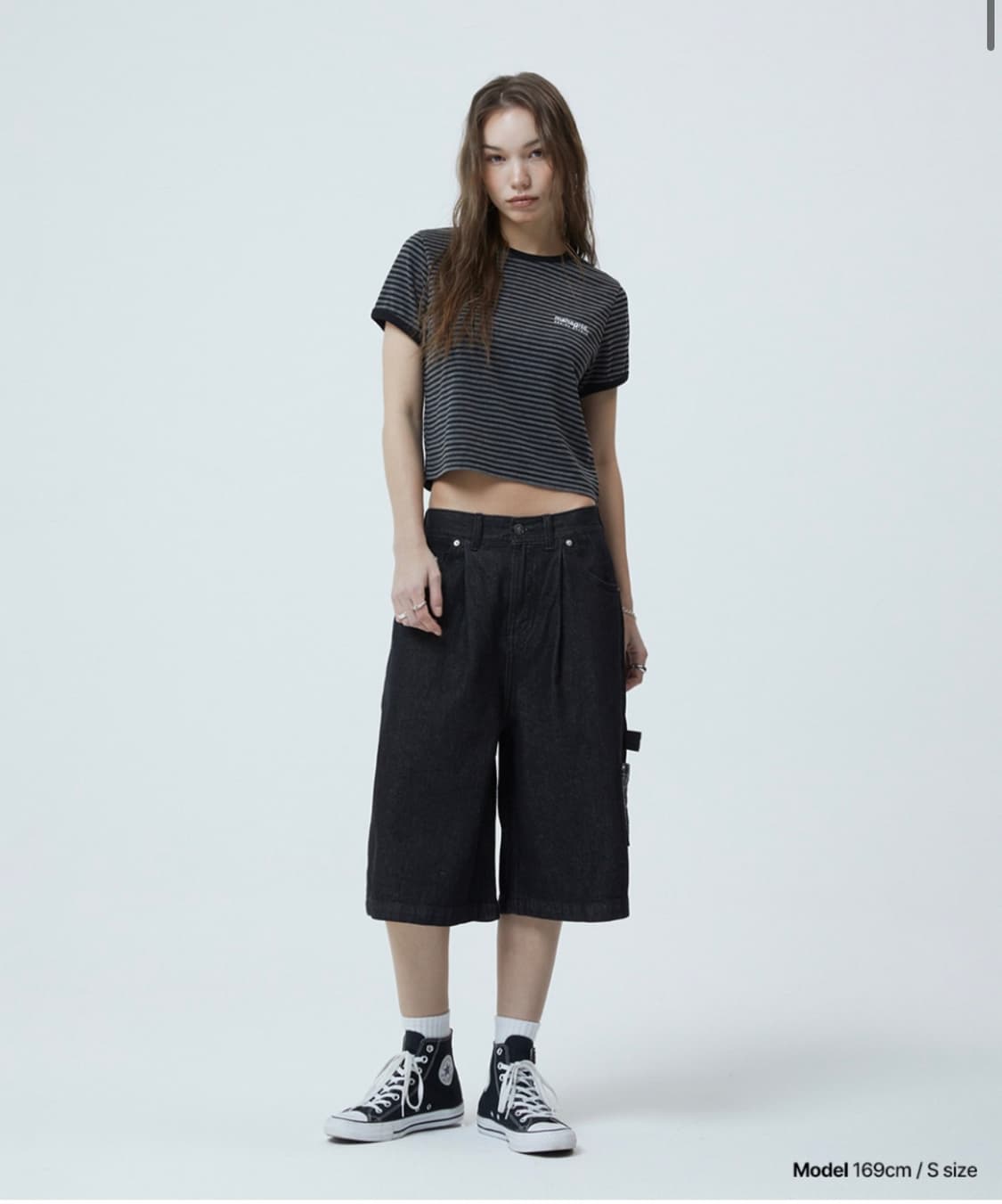 [⭐️새상품/마하그리드] 버뮤다 체크 포켓 데님쇼츠 (블랙/M사이즈) 상품이미지6